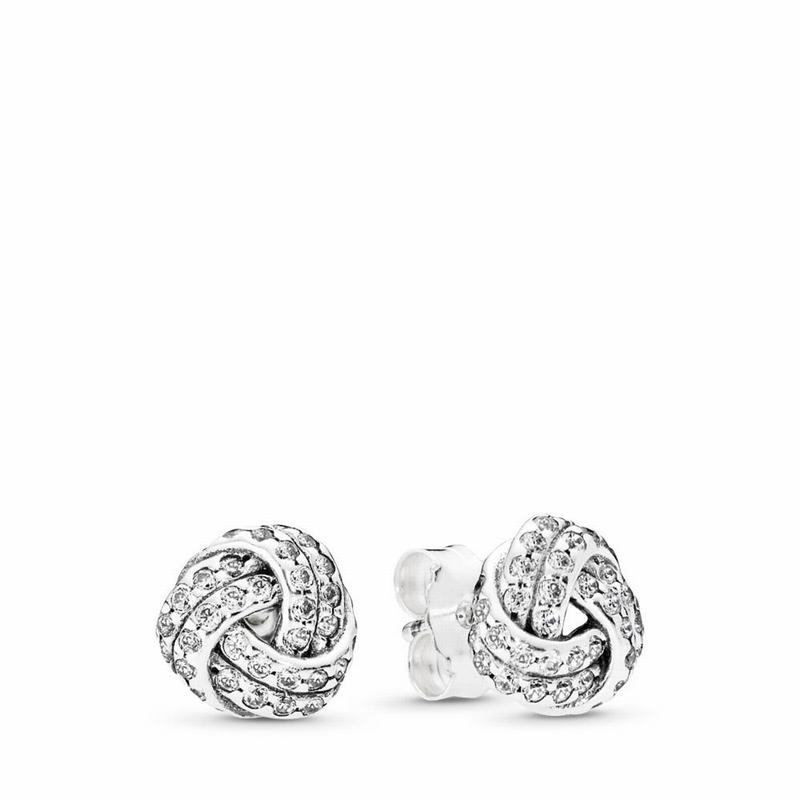 Pandora Sparkling Love Knots Stud Earrings Silver Egypt IX3192684